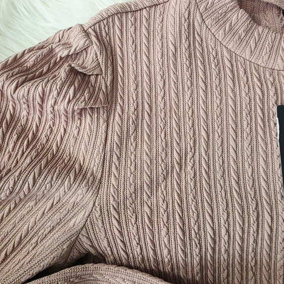 NWT AllegraK Women's Puff Sleeve Ribbed Long Sleeve Shirt, Large, Pink - Picture 8 of 9